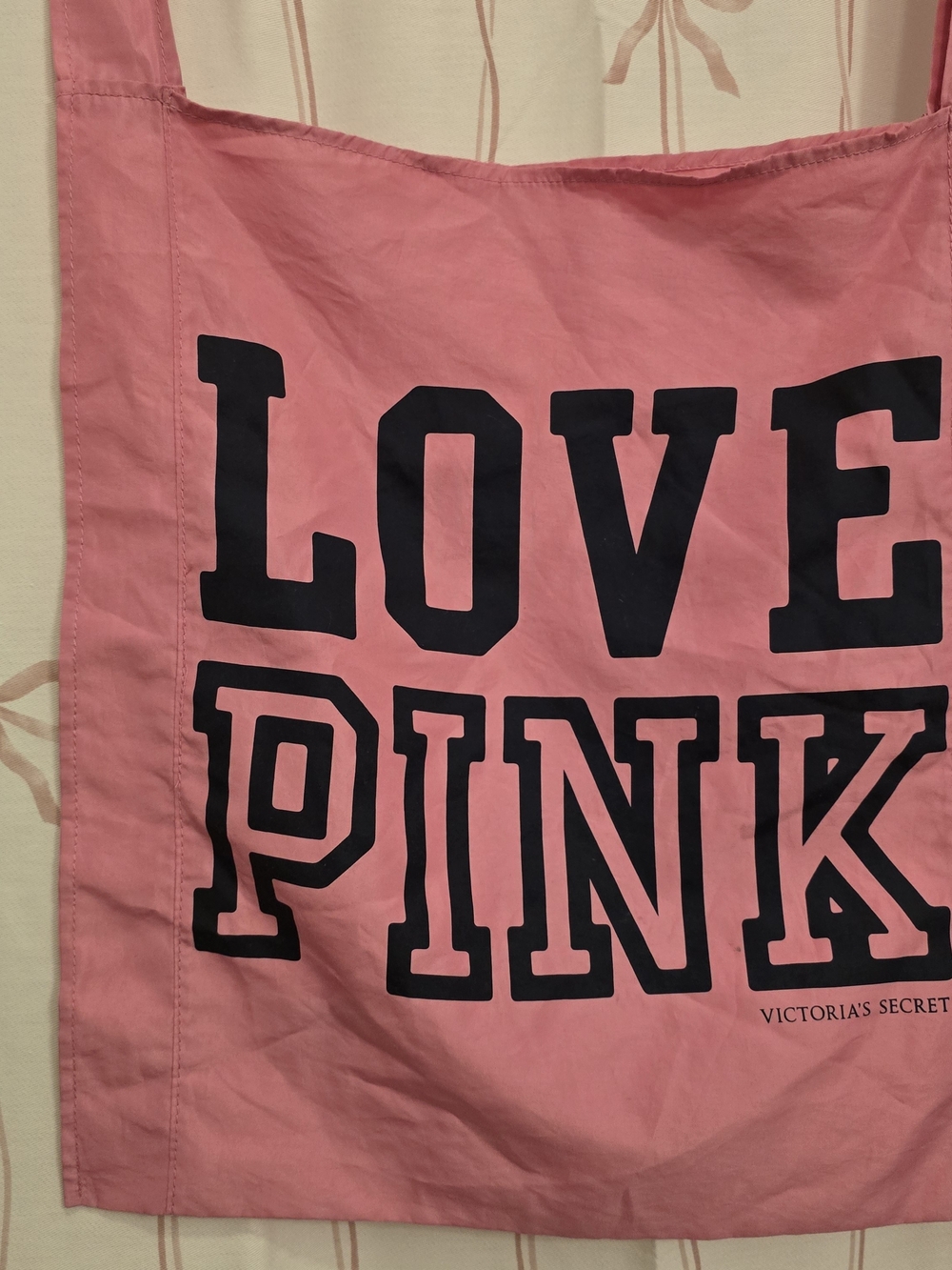 Y2K Victoria's Secret Love Pink Reusable Tote Bag in Pink